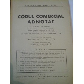 CODUL COMERCIAL ADNOTAT - 1944